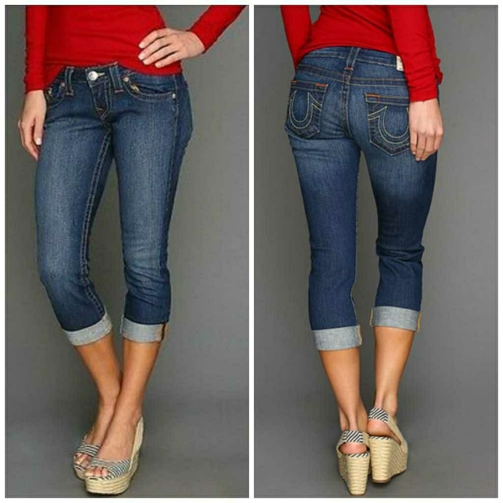 True Religion Crop Skinny Jeans (Waist Size 28”) EUC